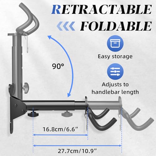 Goovilla Bike Wall Mount Hanger for Mountain, Road & Hybrid Bikes - Black, 1 Pack