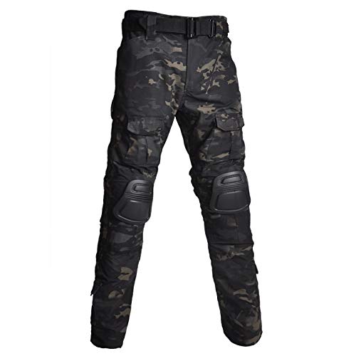 HARGLESMAN Tactical Combat Knee Pads - Protective Gear for Military & Airsoft | Black Color