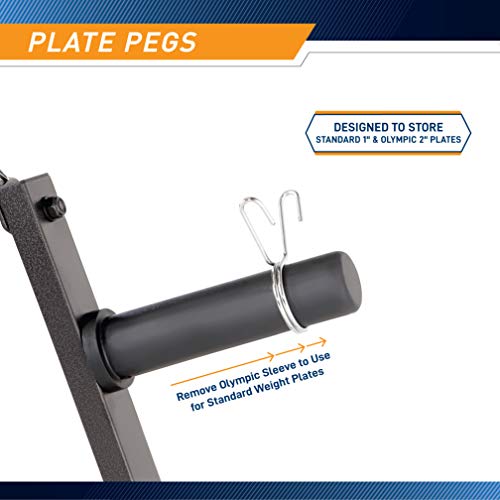 Marcy Triangular Black Olympic Weight Plate Tree for 2-Inch Plates and Barbell Storage