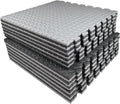 AIRHOP Black & Gray 0.79-Inch Thick Interlocking Foam Gym Mats 48 Sq Ft