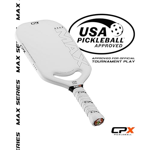 CPX MAX Raw Carbon Fiber T700 Pickleball Paddle - Diamond White, Elongated 16.52"