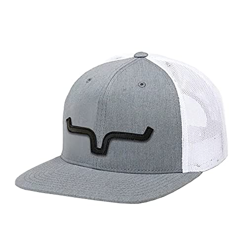 Kimes Ranch ATG Cap Leather Die-Cut Horns Embroidered Patch Adjustable Snapback Brown - One Size / Work Wear