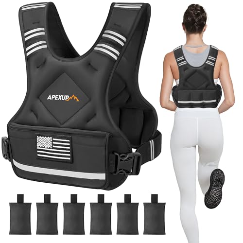 Black 20-32lb Adjustable Weighted Vest for Men Women Fitness & Running