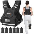 Black 20-32lb Adjustable Weighted Vest for Men Women Fitness & Running