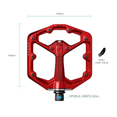 Crankbrothers Stamp 7 Flat MTB Pedals - Small Red Size, Lightweight & Durable