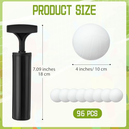 Jexine 96 Pack Mini Inflatable Volleyballs with Pump - 4 Inch Sports Balls Set