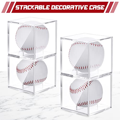 Chumia Baseball Display Case 3.15 Inch Clear Acrylic Cube Holder - Variation 32