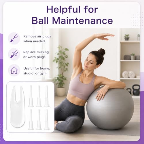 Yoga Ball Replacement Plugs Kit for Inflatable Exercise & Pilates Balls