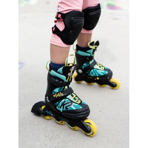 Kids Adjustable Inline Skates for Girls, 5-Size Fit, Green - Marlee Pro