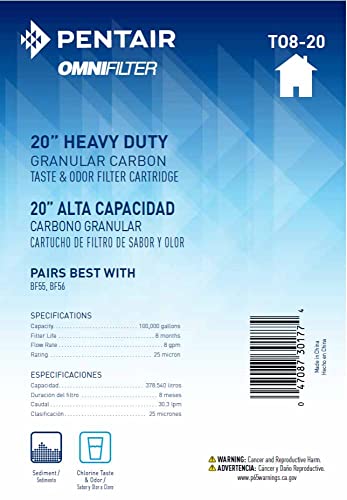 20-Inch x 4.5-Inch Carbon Water Filter Cartridge - Big Blue Replacement, Pack of 1