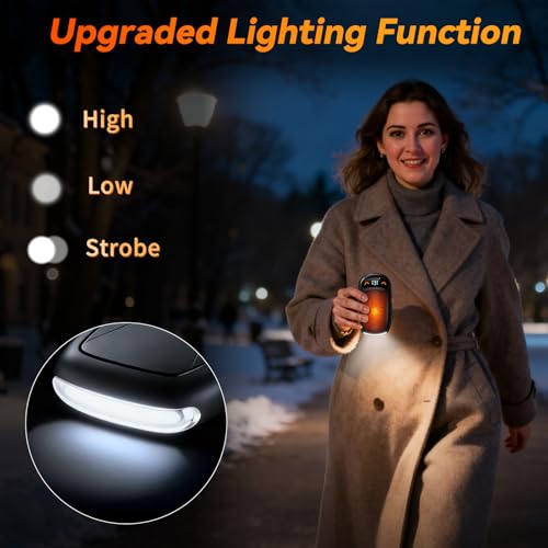 KYEKIO Black Rechargeable Hand Warmer 2Pack with LED Display, 3 Temp Portable Magnetic Electronic Hand Warmers