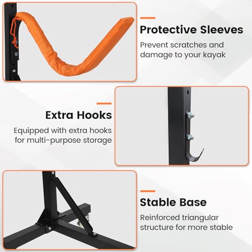 Neorexon 2 Kayaks Freestanding Storage Rack with Adjustable Width & Wheels