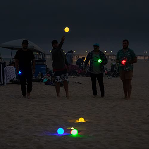 LED Bocce Ball Set - 100mm Regulation Size with Light-Up Balls & Carry Case