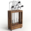 Golf Club Storage Rack for Garage - Brown, 27 Hole Capacity