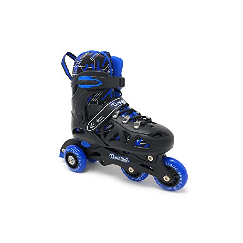 Kids Blue Inline Roller Skates with Protective Gear Set - Adjustable, Indoor & Outdoor