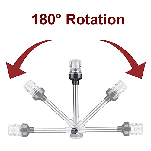 24 Inch Foldable Nautical Navigation Anchor Light 360° White LED, Aluminum Base