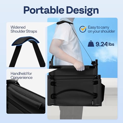VIVOHOME Black Adjustable Stadium Seats with Back Support & Cushion