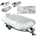 Silver Gray Inflatable Boat Cover 8-9ft with Lining, Motor Cover & Storage Net