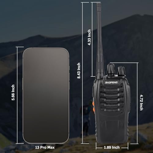 Baofeng 888S Walkie Talkies 10 Pack with Earpieces Long Range Two-Way Radios