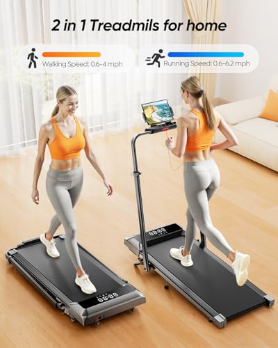 Acezoe PRO Dark Silver Walking Pad with 12% Incline & Adjustable Handlebar - 5-in-1 Foldable Treadmill for Home & Office