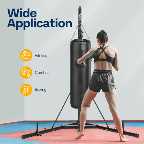 VIVOHOME Height Adjustable Heavy Duty Boxing Punching Bag Stand - Foldable Steel Sandbag Rack, Up to 132 lbs, Home Fitness