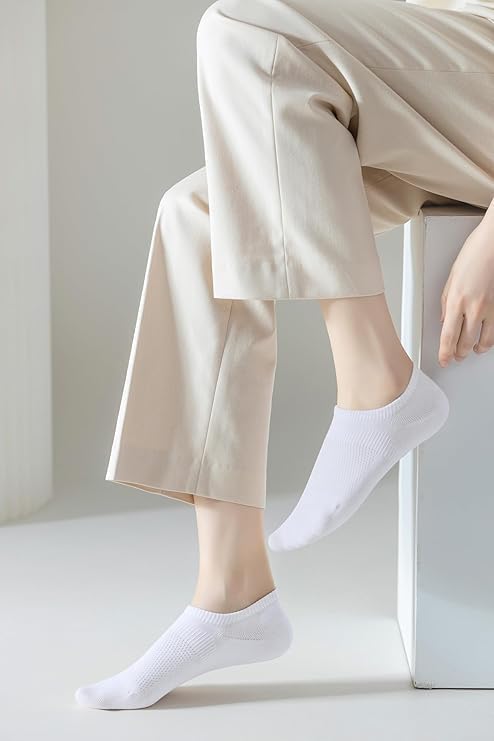 ACCFOD No Show Socks for Women - Cotton Thin Low Cut Non-Slip Invisible Liner | 6 Pairs