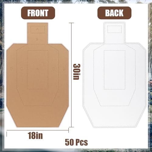 Acostop 50pcs 30x18 Inch Thick Cardboard Silhouette Shooting Targets - Brown Variant