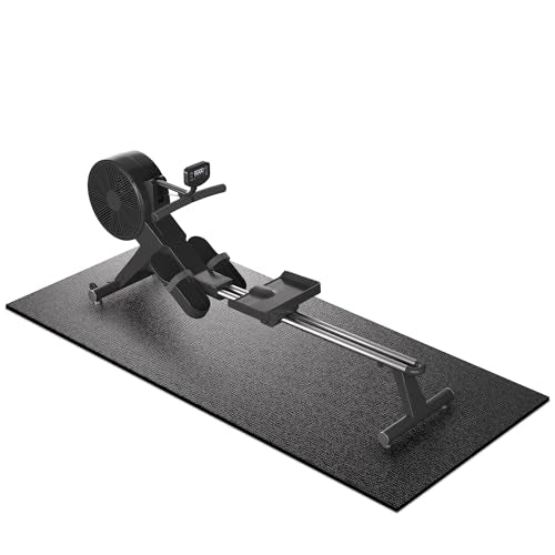 GymCope 84x36x6mm Black Treadmill Mat for Hardwood Floors & Carpet - Heavy Duty Exercise Equipment Protector