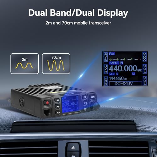 Retevis RT95 Dual Band Mobile Ham Radio Kit - 2m/70cm Transceiver, Installation Included, Portable CB Radio