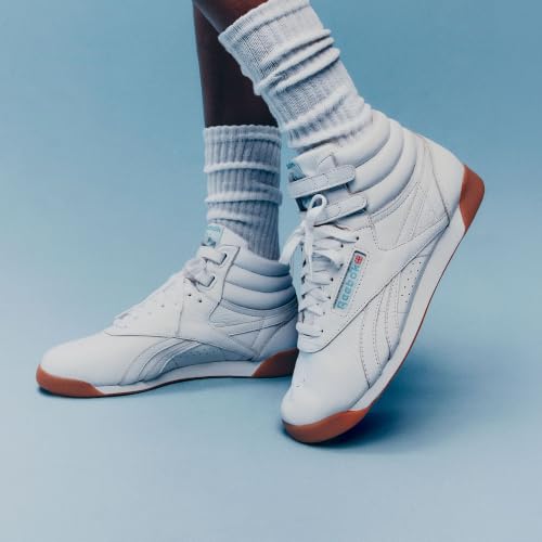 Reebok Women's Freestyle Hi High Top Sneakers - White/Silver 7.5