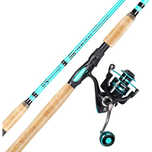 Sougayilang 7’ Inshore Spinning Fishing Rod & Reel Combo - Blue