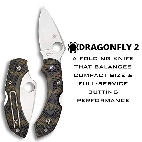 Lightweight Folding Pocket Knife with VG-10 Steel Blade - Spyderco Dragonfly 2