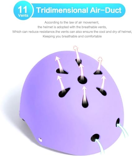 Adjustable Kids Bike Helmet for 3-14 Years with Purple Gradient, Medium Size