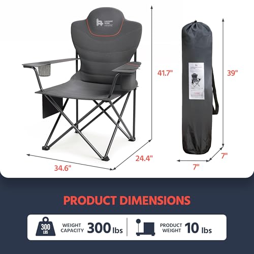 OUTSIDER Heavy Duty Folding Camping Chair with Cooler - Gray 1/2