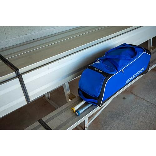 Wheeled Baseball Equipment Bag with Helmet & Bat Compartments - Black