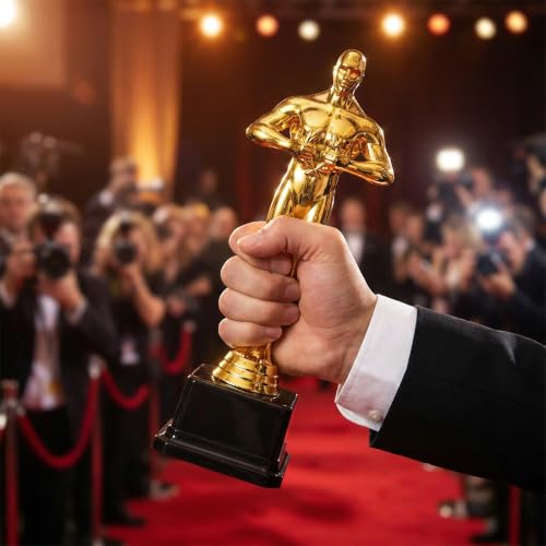 10 Inch Gold Award Trophy - Plastic Bulk Trophies for Recognition, Set of 6