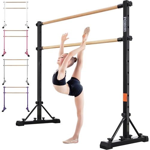 FC FUNCHEER 4FT Adjustable Wooden Ballet Barre - Portable Dance & Fitness Equipment