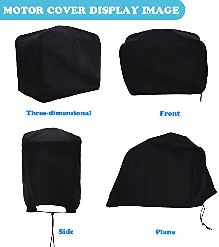 Boat Outboard Motor Cover Fits Up to 20HP Black Waterproof Durable
