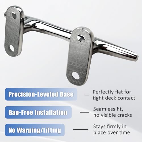 Marine Grade 316 Stainless Steel Open Base Dock Cleat 4 Inch - 2 Pack / 4 Pack - Rope & Kayak Hardware
