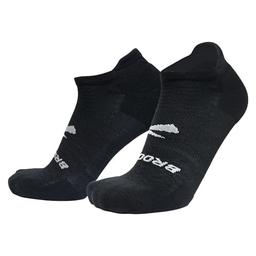 Brooks Run-In No Show Athletic Socks Large Black 3-Pack