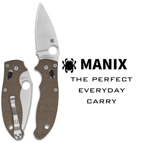Spyderco Manix 2 Folding Pocket Knife CPM Cru-Wear Brown Canvas Micarta