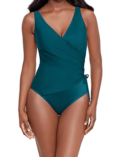 Miraclesuit Women's Chevron Python ECLAT Soft Cup Tummy Control One-Piece Swimsuit - Nova 16
