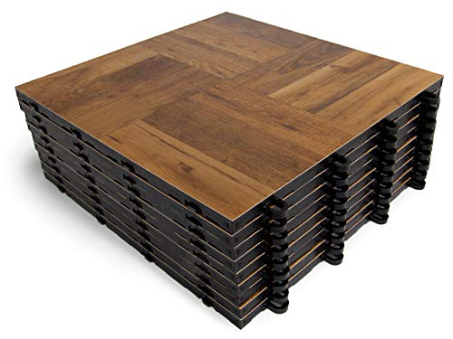 Big Floors Dark Oak SnapLock Portable Dance Floor Kit 3'x3' 9 sq ft