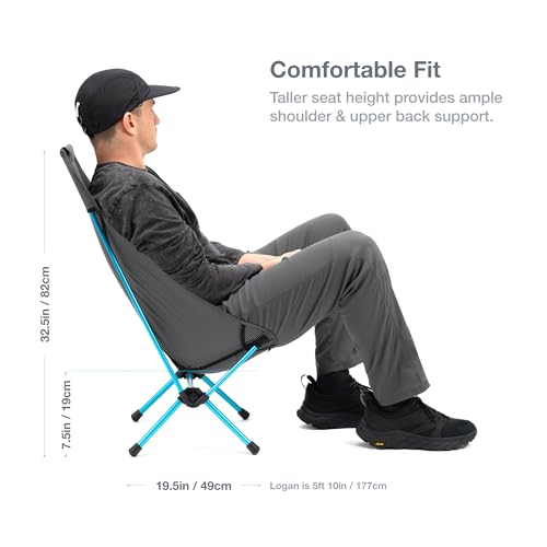 Ultralight Camping Chair with High Back - Black, Helinox Chair Zero