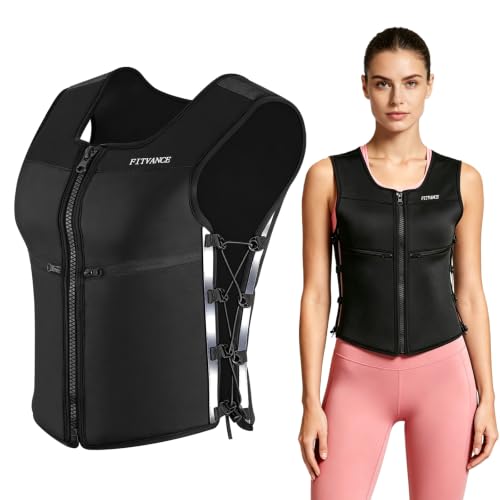 FITVANCE Adjustable Weighted Vest for Women Men 1-10 LBS Black Fitness Gear