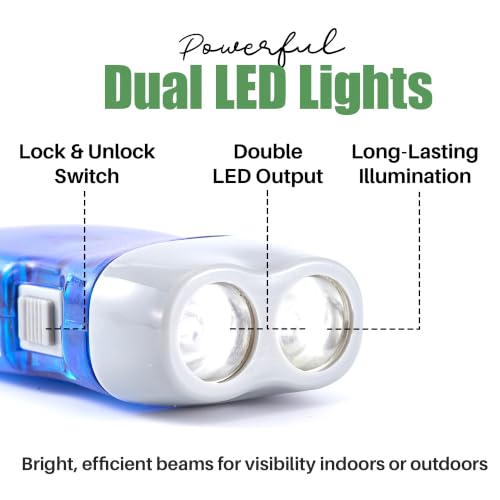 Evelots 48-Pack Hand Crank Rechargeable Emergency Flashlights Set of 48