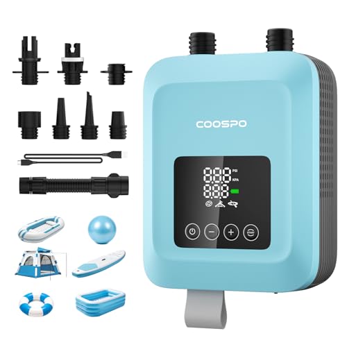 CooSpo Dark Blue Electric SUP Air Pump 20 PSI High Pressure Inflator Rechargeable Battery
