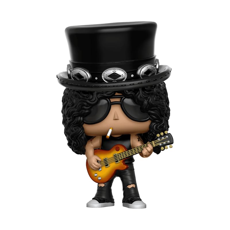 Guns N Roses Slash Funko Pop Collectible Figurine with Autographed Facsimile & Display Case