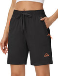 Women's Hiking Shorts 8 Inch Quick Dry with Pockets - Medium Black - Rdruko