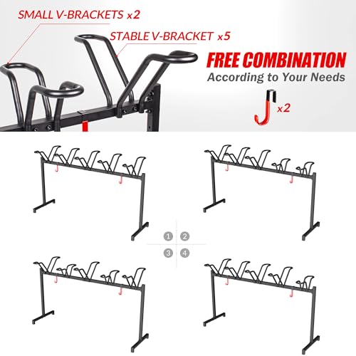 5-Bike Floor Stand Bike Rack - Adjustable Garage Bicycle Storage Organizer
